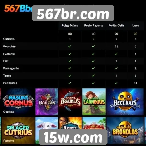 Comparação de jogos populares disponíveis em 567br.com